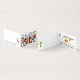 God jul Flamingo Family Photo Kort