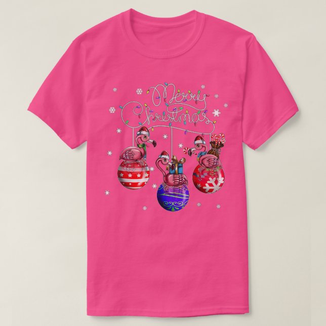 God jul Flamingo jul Boll Motif Chri T Shirt (Design framsida)