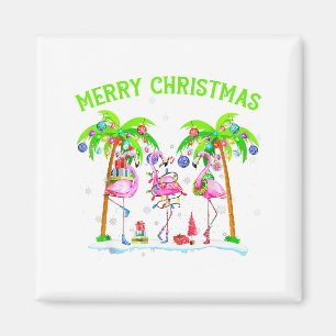 God Jul Flamingo Jul Palmtree Ljus Tropisk Magnet