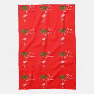 God jul Flamingo Kökshandduk