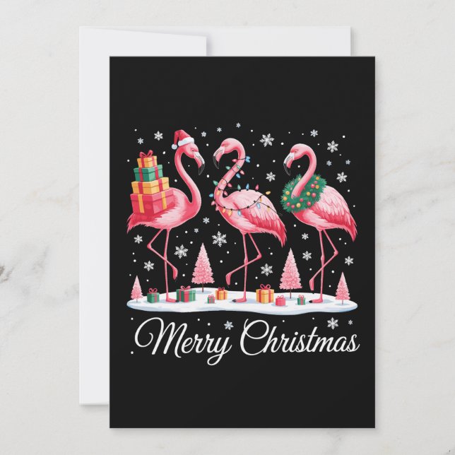God Jul Flamingo Ljus Tomte Hatt Jul Julkort (Framsida)