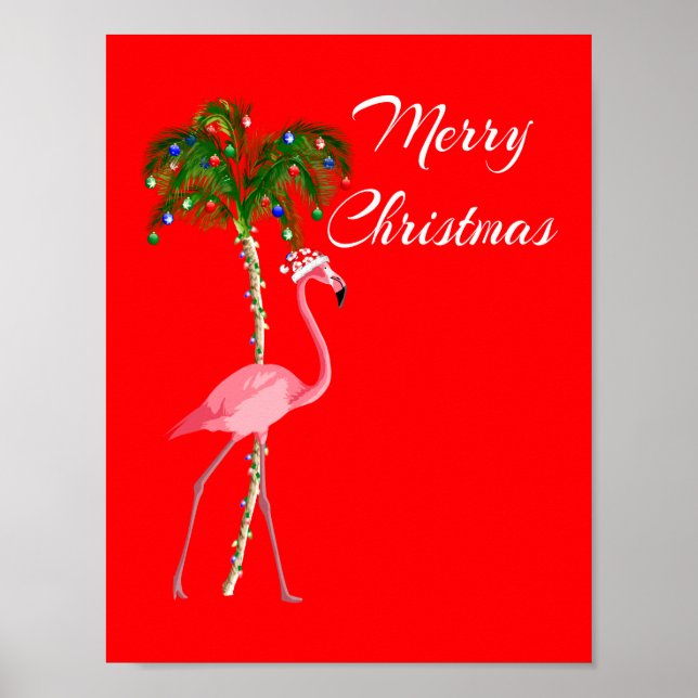 God jul Flamingo Poster (Framsidan)