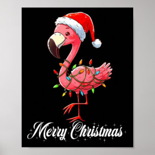 God jul Flamingo Santa Fa La La Mingo C Poster