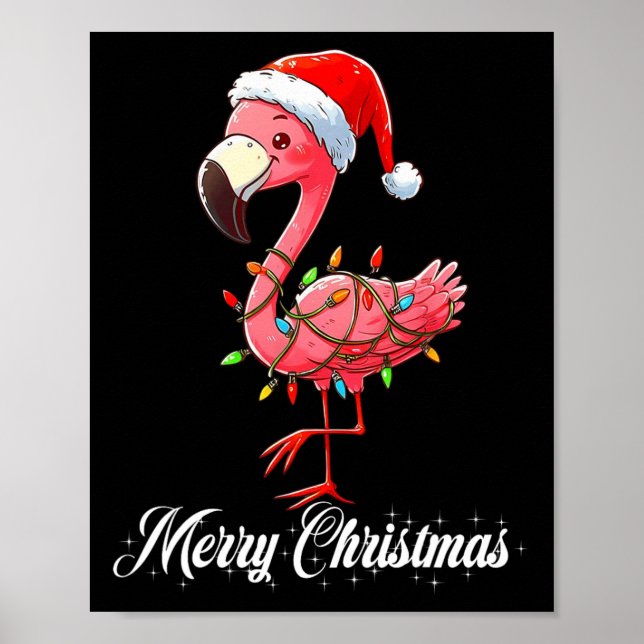 God jul Flamingo Santa Fa La La Mingo C Poster (Framsidan)