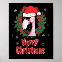God jul Flamingo Santa Hat Sunglass