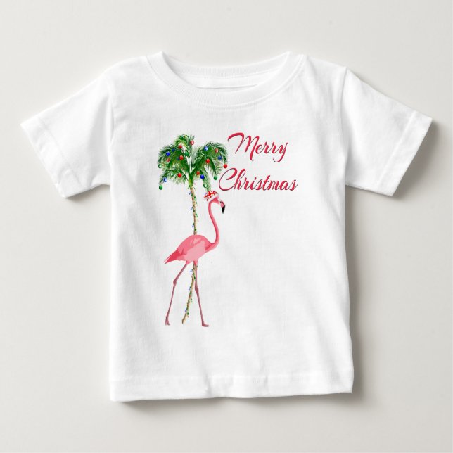 God jul Flamingo Tee Shirt (Framsida)