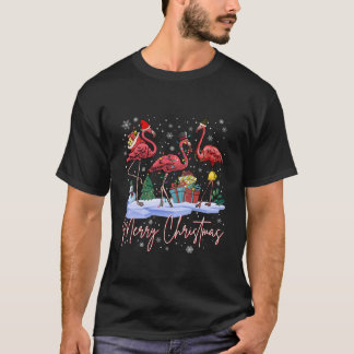 God Jul Flamingo Tomte Hatt Julbelysning Män T Shirt