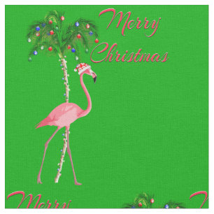 God jul Flamingo Tyg