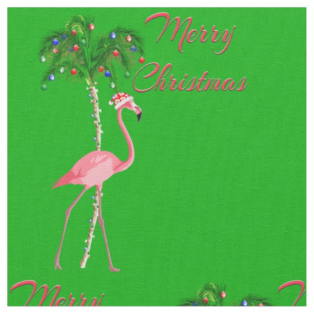 God jul Flamingo Tyg (Närbild)