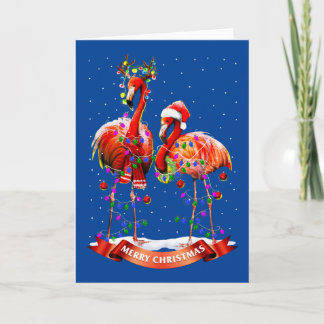 God jul Flamingos Kort