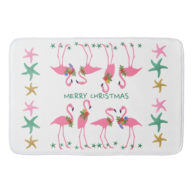 God Jul Flamingos Sjöstjärna Dekor Badrumsmatta (Framsidan)