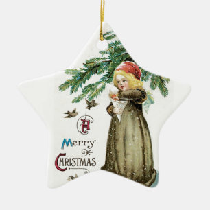 "God jul" flicka Julgransprydnad Keramik