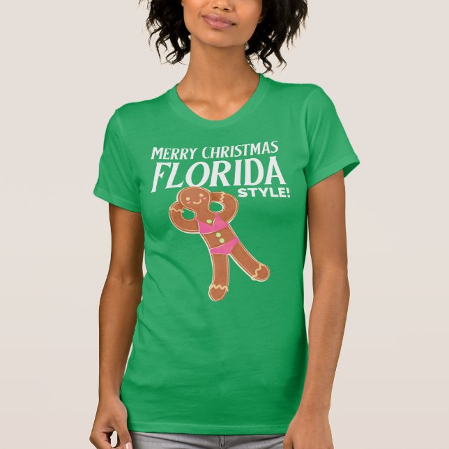 god jul FLORIDA STIL Gingerbröd Bikini  T Shirt (Framsida)