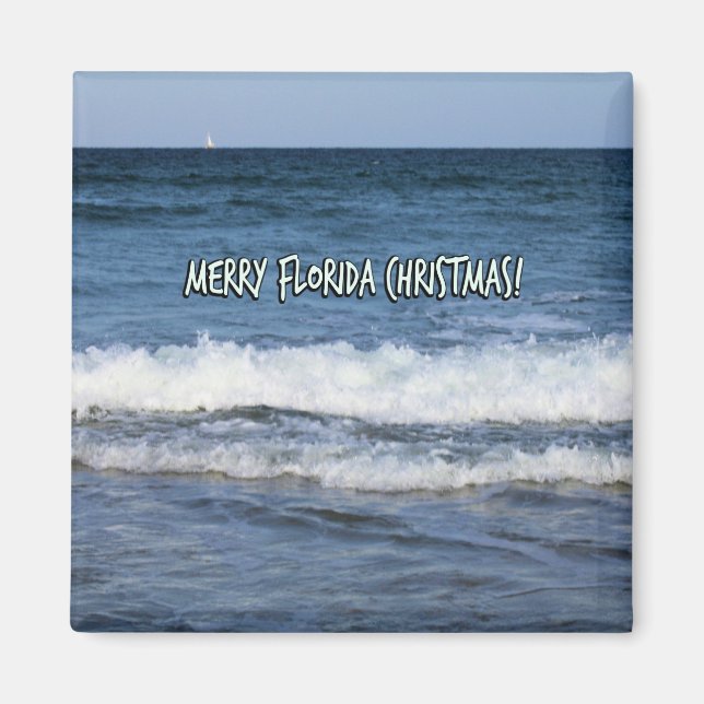 God jul Florida stil över djupblå hav Magnet (Framsidan)
