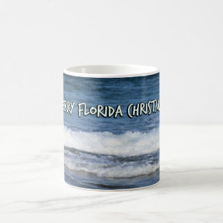 God Jul Florida Stil Över Djupblåa Oceanen Kaffemugg