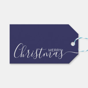 God jul flottan blåvit minimalistisk presentetikett