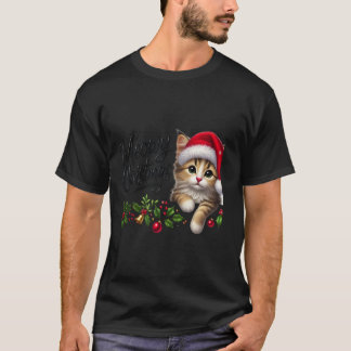 God jul Fluffy Kitten Cute Kattunge Graph T Shirt