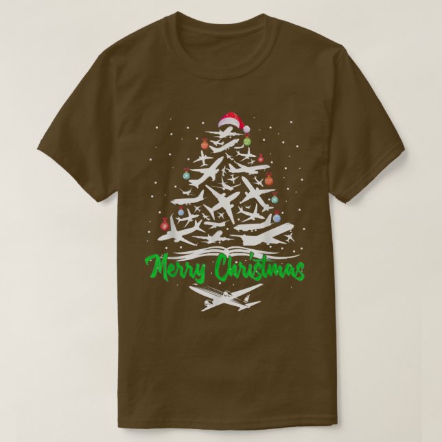 God jul flygplan Julgran Flygplan Xma T Shirt (Design framsida)