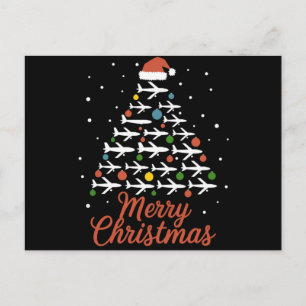 God jul flygplanet Träd Vacation Helg Vykort