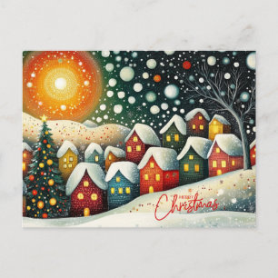 God jul Folk Art Village, Julgran Helg Vykort