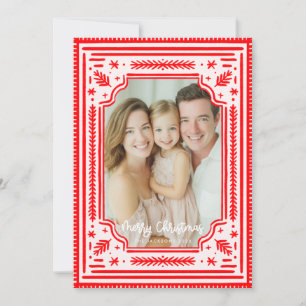 God jul Folk Red Skandinavian Design Julkort