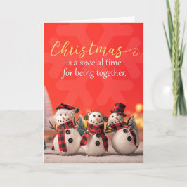 God Jul För Alla Söta Snömän Fotografi Helgkort