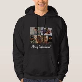 God jul för anpassningsbar Photo Collage Family Hoodie