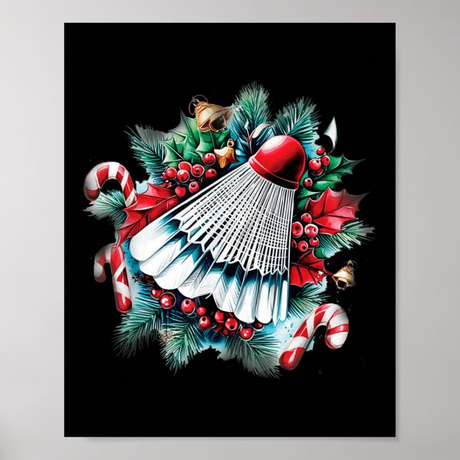 God jul för Badminton Älskare, jul Poster (Framsidan)