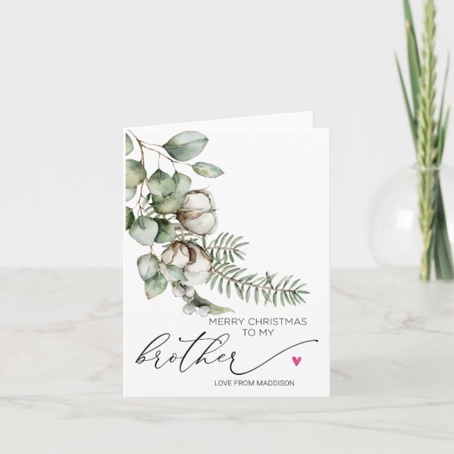 God jul för broder från systerkort kort (Framsida)