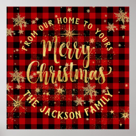 God jul för Buffalo Play Guld Script-familjen Poster