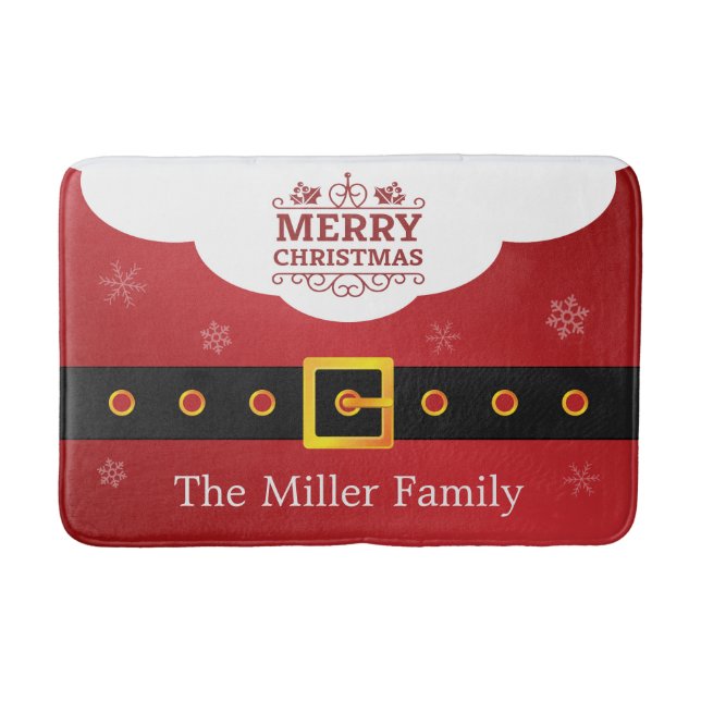 God jul för dekor för jultomtenkostymSnowflake Badrumsmatta (Framsidan)