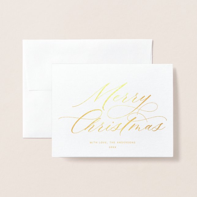 God jul för elegant Calligraphy Folierat Kort (Framsida med kuvert)
