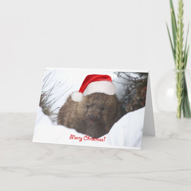God jul för en wombat från besegrar Under Helgkort (Framsida)