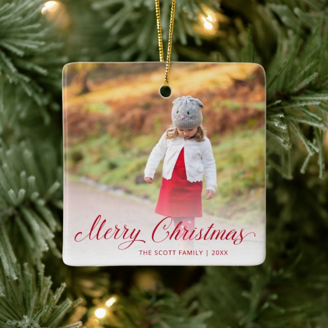 God jul för enkel röd Elegant Julgransprydnad Keramik (Träd)