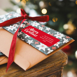 God jul för enkelt teckensnitt för röd teckensnitt returadress etikett