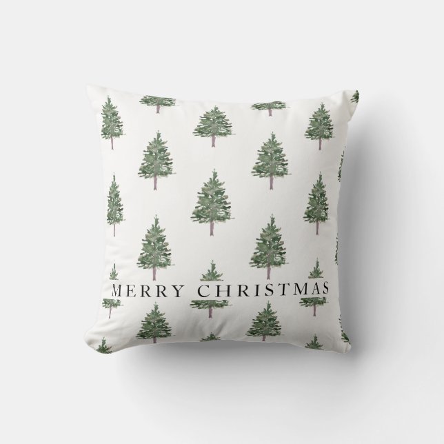 God jul för för grästrädgrönt och vit kudde (Framsida)