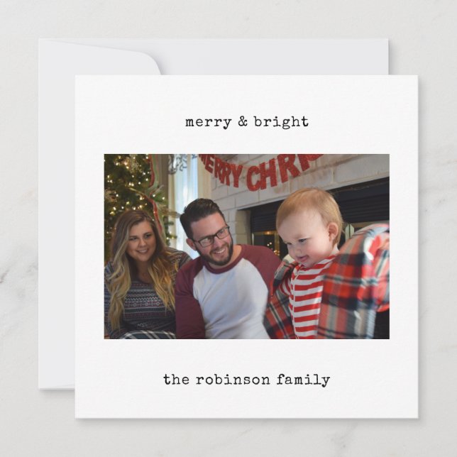 God jul för fotominimalistisk skrivmaskin julkort (Framsida)