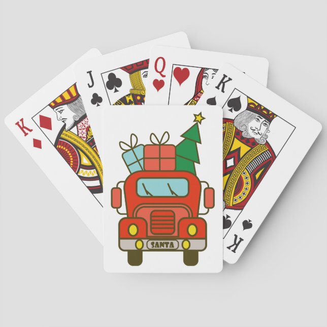 God jul för framsidan Santa lastbil Casinokort (Baksidan)