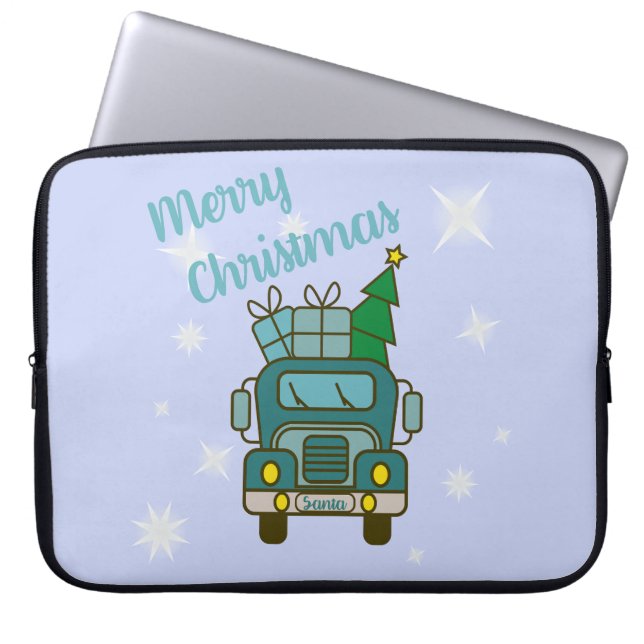 God jul för framsidan Santa lastbil Laptop Fodral (Framsidan)