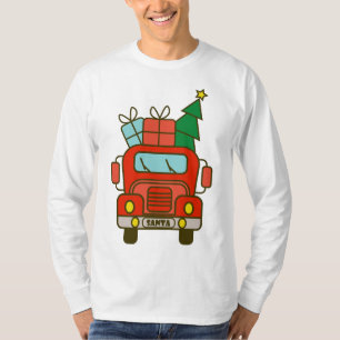 God jul för framsidan Santa lastbil T Shirt
