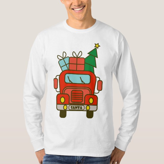 God jul för framsidan Santa lastbil T Shirt (Framsida)