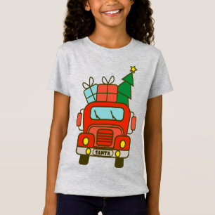 God jul för framsidan Santa lastbil T Shirt