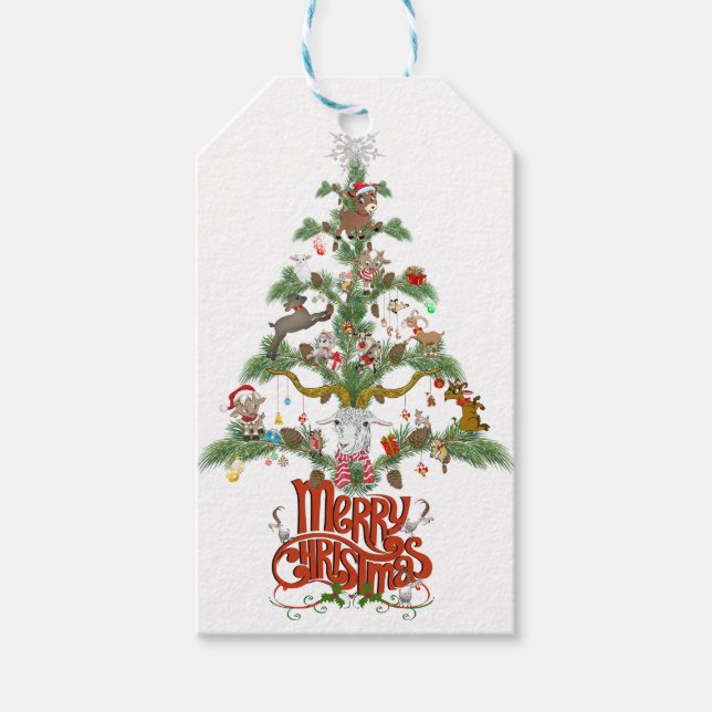God jul för GOAT ÄLSKARE Julgran Presentetikett (Framsidan)