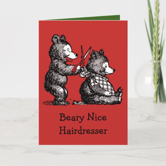 God jul för Hairdresser - Beary Nice Helgkort (Framsida)
