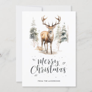 God jul för Hjort Stag Calligraphy Julkort