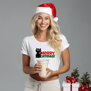 God Jul för kattmammor  rolig röd T-Shirt