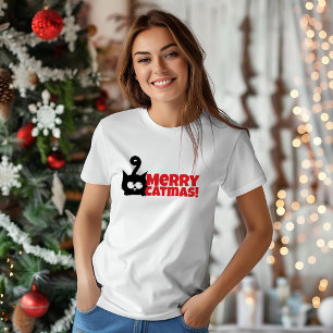 God Jul för kattmammor rolig röd T-shirt