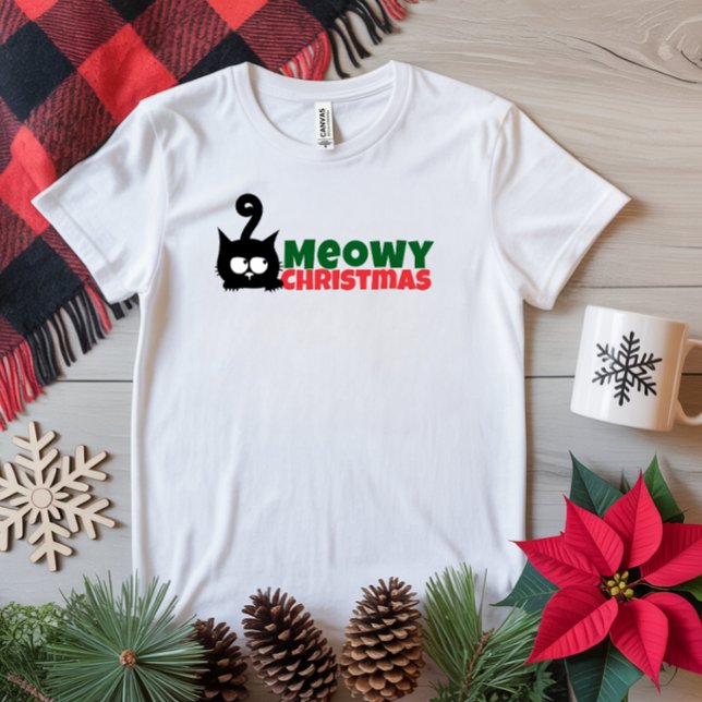 God Jul för kattmammor  rolig röd T-shirt (Skapare uppladdad)
