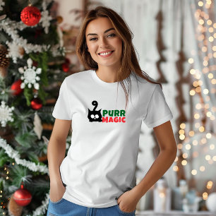 God Jul för kattmammor - rolig röd T-shirt