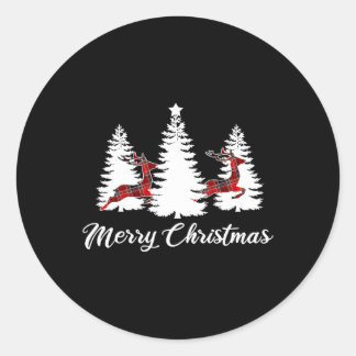 God jul för kvinnor Buffalo Play Reindeer T Runt Klistermärke